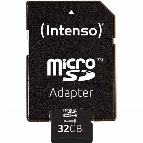 INTENSO 32 GB Class 10 MicroSDHC-kort - Läshastighet upp till 20 MB/s - Skrivhastighet upp till 12 MB/s