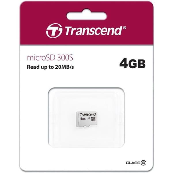 TRANSCEND 4GB Class10 microSD-kort - Ingen adapter