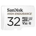 Miniatyrbild 1 av 4: SanDisk - MicroSDHC-kort med hög uthållighet för videoövervakning + SD-adapter, 32 GB, 100MB/s läsning 40MB/s skrivning, U3, V30