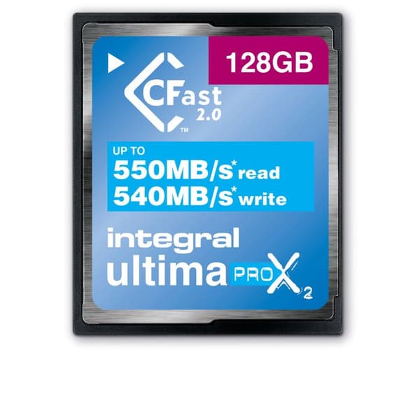 Flashminneskort - INTEGRAL - 128 GB - CFast 2.0 - Skrivhastighet 540 MB/s - Läshastighet 550 MB/s