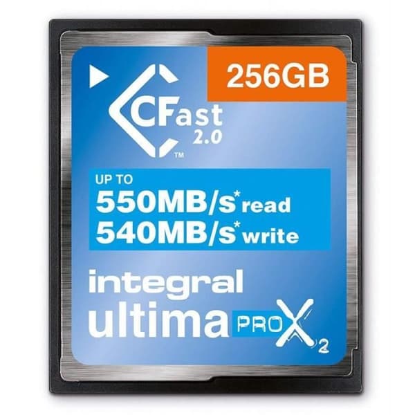 Integral Minnekort 256 GB CFast 2.0 UltimaPro Ultra Höghastighet 550 MB/s vid Skrivning 540 MB/s - INCFA256G-550/540
