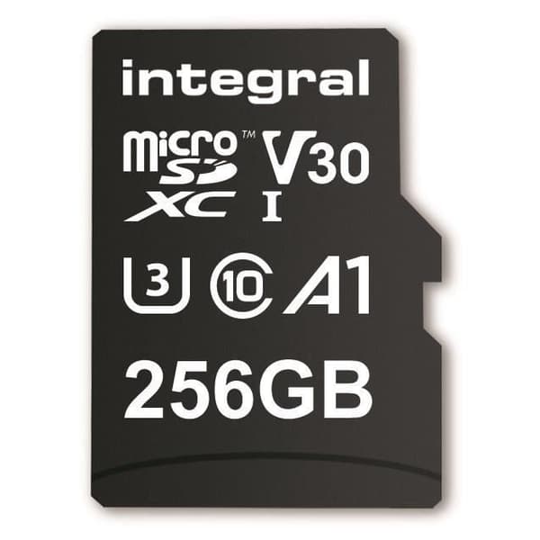 INTEGRALT MINNE Premium High Speed V30 UHS-I U3 Micro SDXC 256GB 100MB/s läsning och 90MB/s skriv 4K