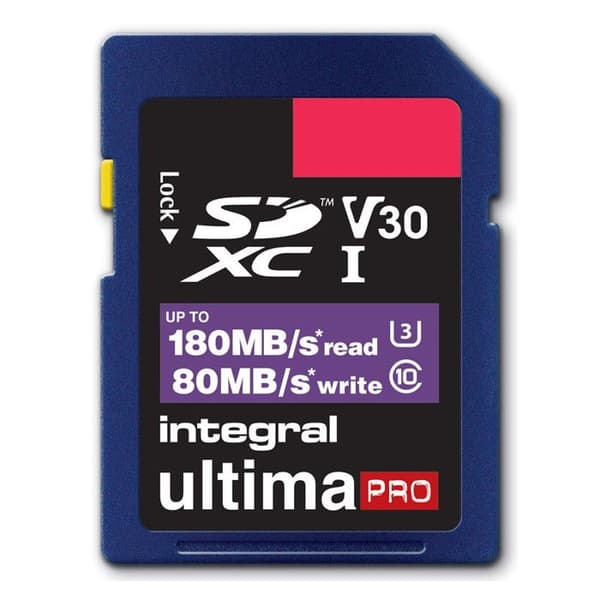 Integral cartes sdxc 1 till ultimapro professionell v30 uhs-i u3 180w/150r