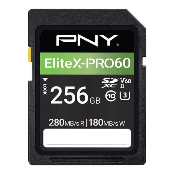 PNY EliteX-PRO 60 UHS-II 256GB SD-minneskort - Svart - Klass 10 U3 V60