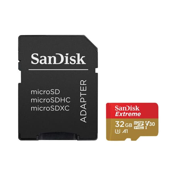 SANDISK EXTREME 32GB microSDHC-kort - Adapter medföljer