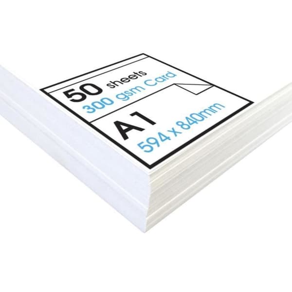 Cartes blanches - Artway - A1 - 300 g/m² - 50 ark - Idealiskt för presentation-visning