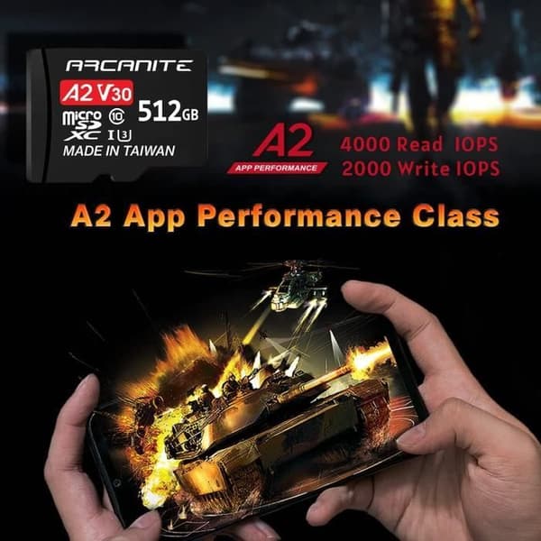 Minneskort microSDXC - ARCANITE - AKV30A2512 - 512GB - A2, UHS-I U3, V30 - 4K Ultra HD