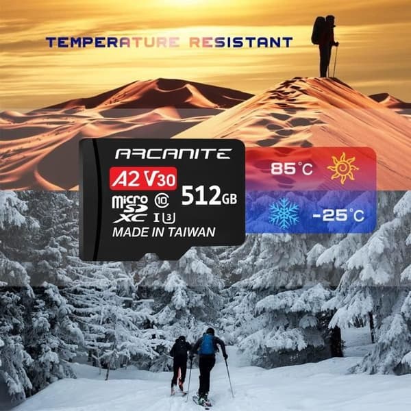 Minneskort microSDXC - ARCANITE - AKV30A2512 - 512GB - A2, UHS-I U3, V30 - 4K Ultra HD