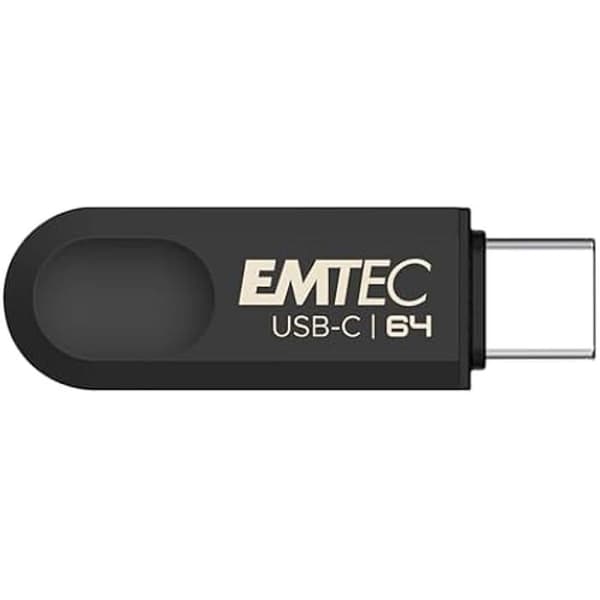 USB-minne - EMTEC - C280 - 64 GB - USB 3.2 Typ-C - Läsning 80 MB/s, Skrivning 20 MB/s
