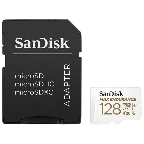 sandisk max endurance microsdhc 128gb kort med adapter svart svart Svart