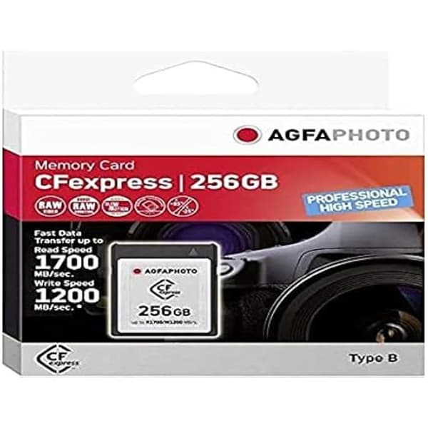 CFexpress-minneskort - AGFAPHOTO - 256 GB - Hög hastighet - Svart färg - Professionell