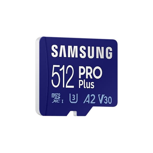 Samsung Pro Plus MB-MD512KA/EU microSDXC UHS-I U3 160MB/s Full HD &amp; 4K UHD-minneskort med 512GB SD-adapter