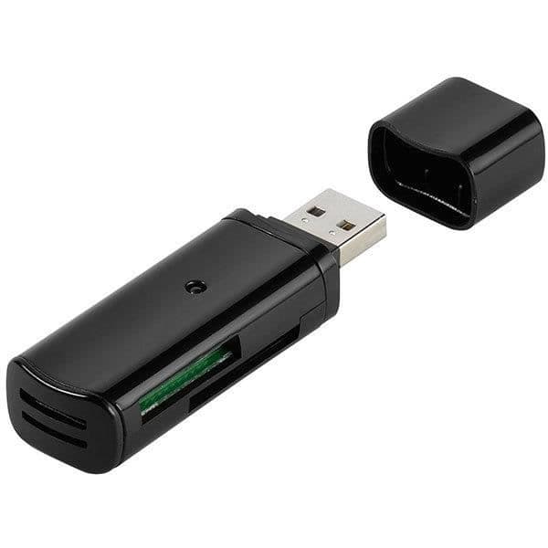 Vivanco IT-USBCR, MMC, MS Duo, MS PRO Duo, USB nyckel (MS), MicroSD (TransFlash), SD, SDHC, SDXC, USB 2.0, Svart, Glödlampa