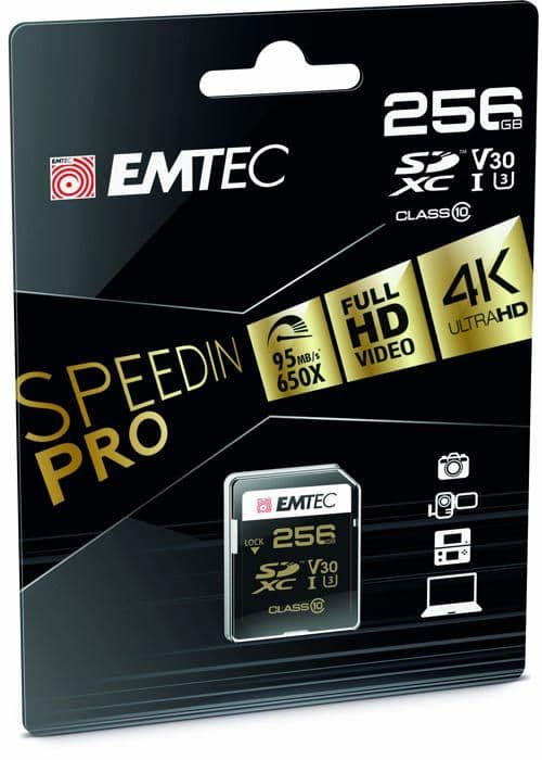 Minneskort - Emtec SpeedIN Pro SD UHS I U3 V30 256GB flashminne