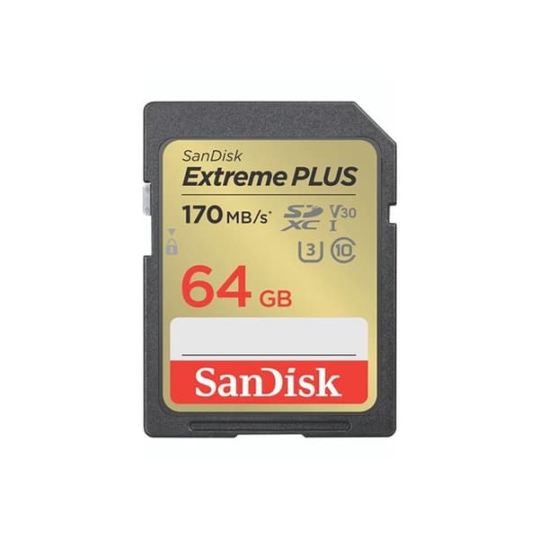 SanDisk Extreme PLUS 64 GB SDXC-kort UHS-Klass 3 stötsäker, vattentät