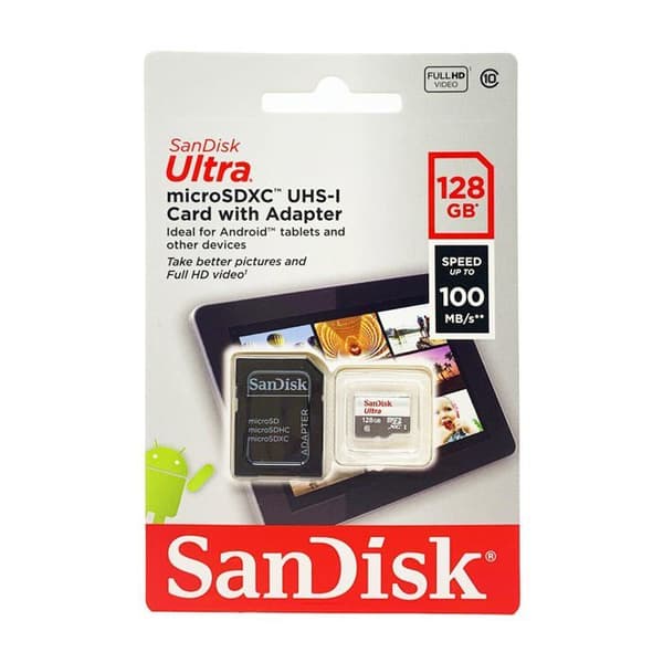 SDXC-minneskort - SANDISK - Ultra 128GB - 100 Mo/s - Klass 10 - Kompatibel med Android