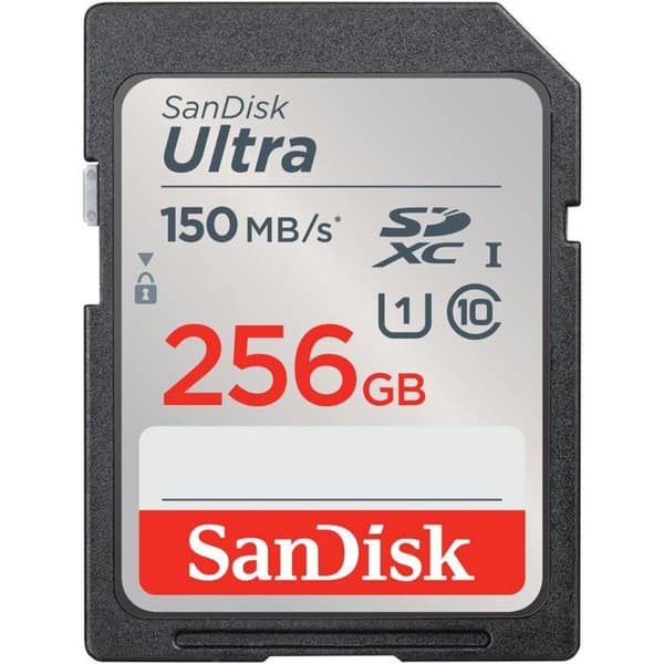 SDXC-minneskort - SanDisk - Ultra - 256 GB - Hastighet upp till 160 MB/s - Klass 10, U1