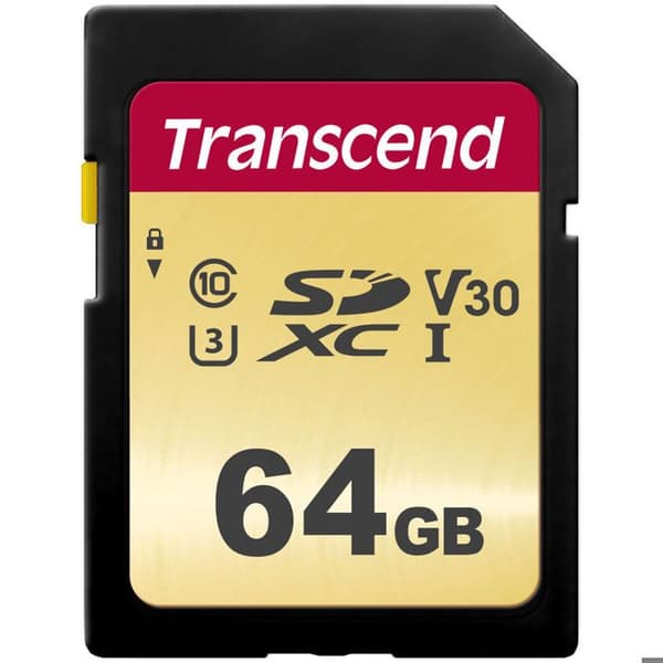 TRANSCEND 500S 64GB UHS-I U3 SD-kort - Video Class V30 / Class10