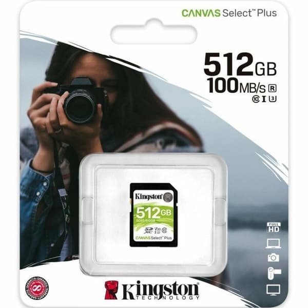 SDXC-Muistikortti Kingston Canvas Select Plus 512 GB
