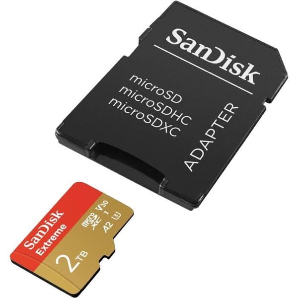 Minne-kort - Sandisk - microSDXC 2TB - Läs hastighet 240MB/s - SD-adapter ingår - Hög tillförlitlighet