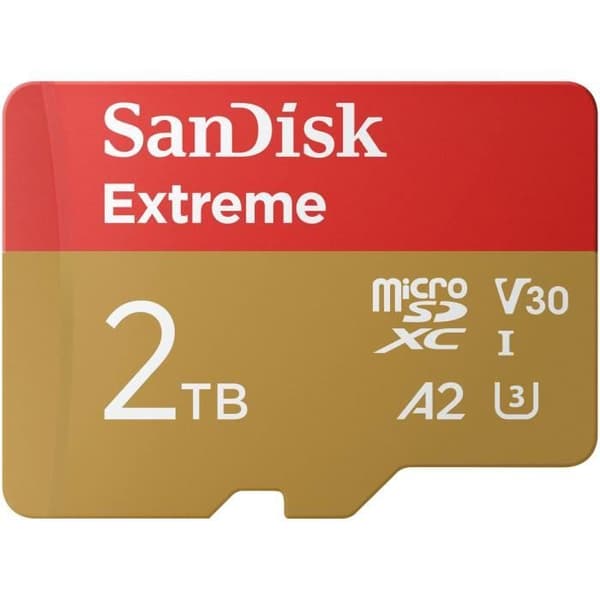 Minne-kort - Sandisk - microSDXC 2TB - Läs hastighet 240MB/s - SD-adapter ingår - Hög tillförlitlighet
