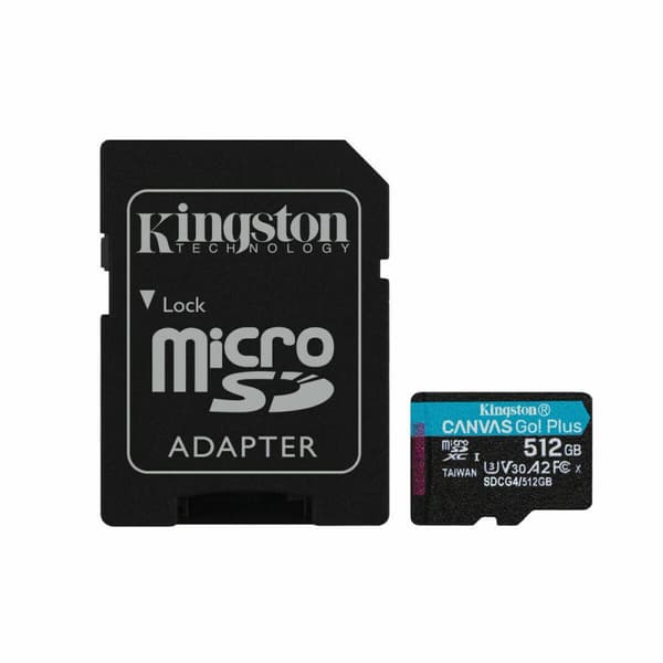 Micro-SD Minneskort med Adapter Kingston CANVAS Go! Plus 512GB microSD XC 512 GB