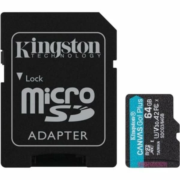 Micro-SD Minneskort med Adapter Kingston CANVAS Go! Plus 64 GB