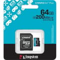 Miniatyrbild 3 av 3: Micro-SD Minneskort med Adapter Kingston CANVAS Go! Plus 64 GB