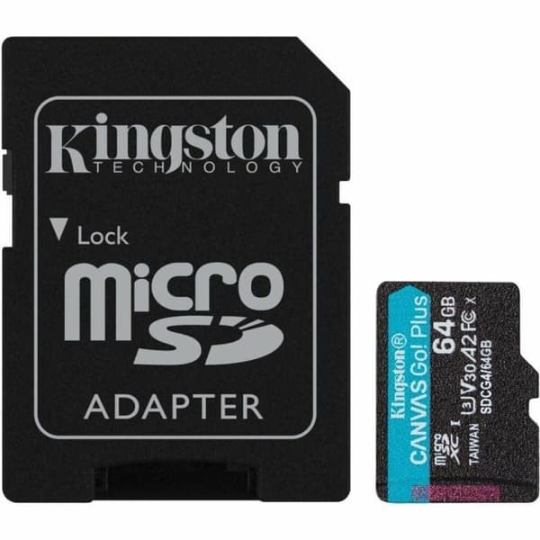 Micro-SD Minneskort med Adapter Kingston CANVAS Go! Plus 64 GB