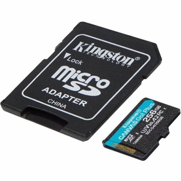Mikro-SD Minnekort med Adapter Kingston CANVAS Go! Plus 256 GB