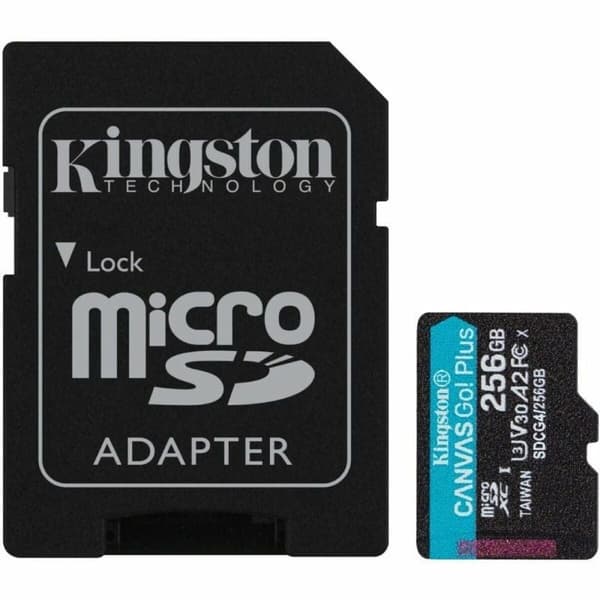 Mikro-SD Minnekort med Adapter Kingston CANVAS Go! Plus 256 GB