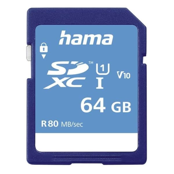 SDXC-kort 64GB - MÄRKE - UHS-I - 80MB/s - Klass 10 - Blå färg