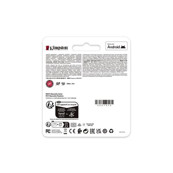 Kingston Technology MicroSD 64GB U3 V30 A2 200MB/s Canvas Go Plus
