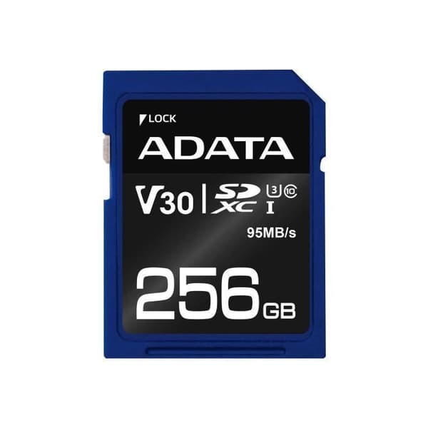 ADATA Premier Pro 256 GB Video Class V30 Flash-minneskort - UHS-I U3 - Class10 SDXC UHS-I