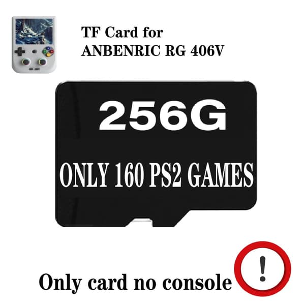 TF-kort för ANBERNIC RG 406V, 256G lagring, 160 PS2-spel,256G 160 PS2