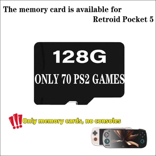 Retroid Pocket 5 Minneskort, 128G, 256G Alternativ,128G endast 70 ps2