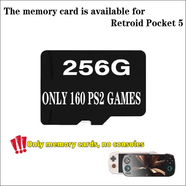 Retroid Pocket 5 Minneskort, 128G, 256G Alternativ,256G endast 160 ps2