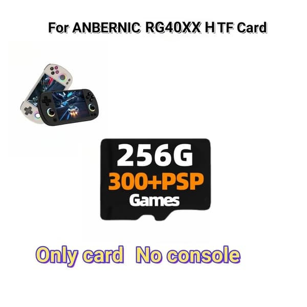 ANBERNIC RG40XX Spelkort, 256G Kapacitet, 300+ PSP Spel,256G 300PSP