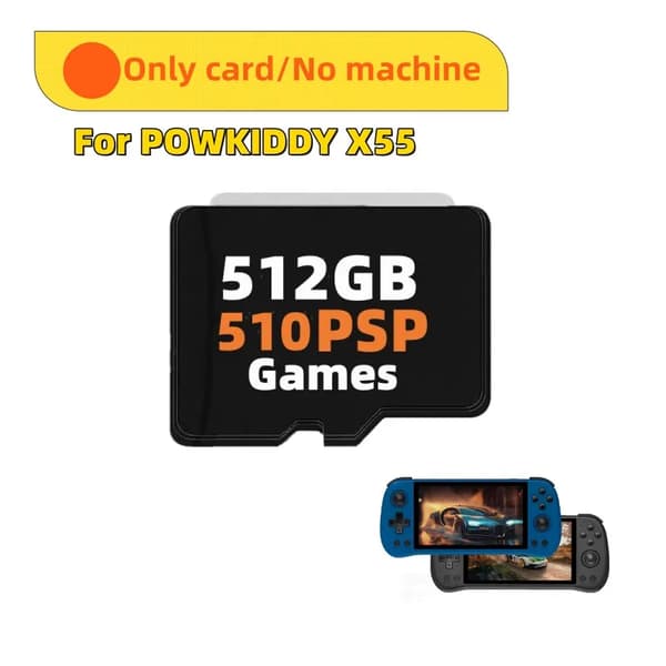 Hukommelseskort til POWKIDDY X55, Kapacitet 256GB, 61000 Spil,512g kun 510 PSP
