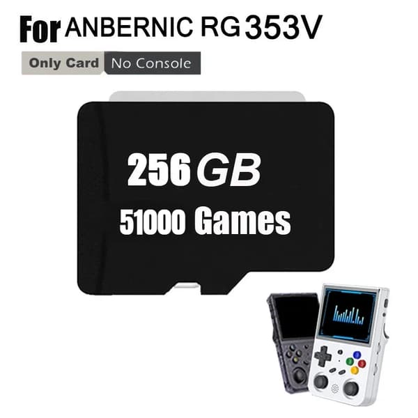 RG353V Spelminneskort, 512GB med 80000+ spel, Kompatibelt med ANBERNIC Konsoler,256G 51000spel