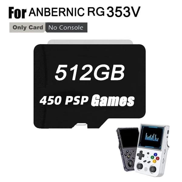RG353V Spelminneskort, 512GB med 80000+ spel, Kompatibelt med ANBERNIC Konsoler,512G 450 PSP-spel