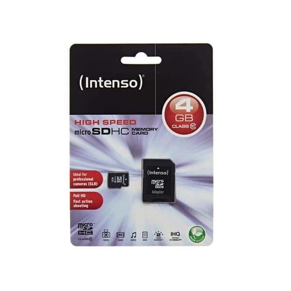 MicroSDHC 4GB Intenso + CL10 Adapter - Under bli