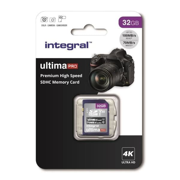 INTEGRALT MINNE Premium High Speed SDHC/XC V30 UHS-I U3 SDHC-kort 32GB