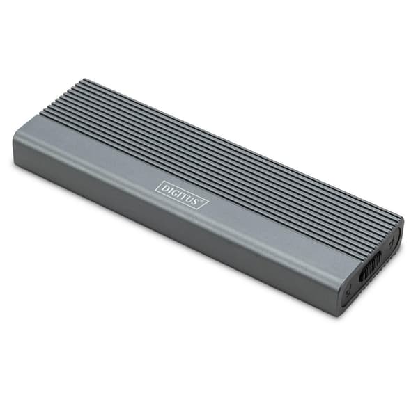 Digitus, USB M.2 harddiskkabinet, SSD, ekstern, SATA, 6Gbps, USB 3.1 Gen2, DA-71154 Sort