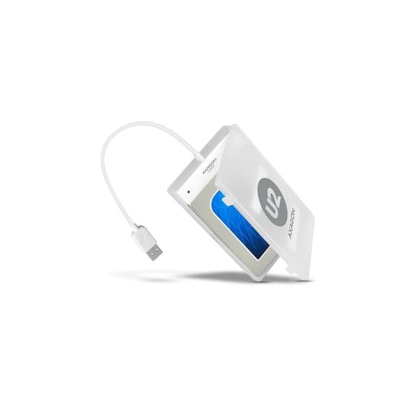 AXAGON, USB 2.0 - 2.5" HDD SATA sovitinkotelo, ADSA-1S Valkoinen