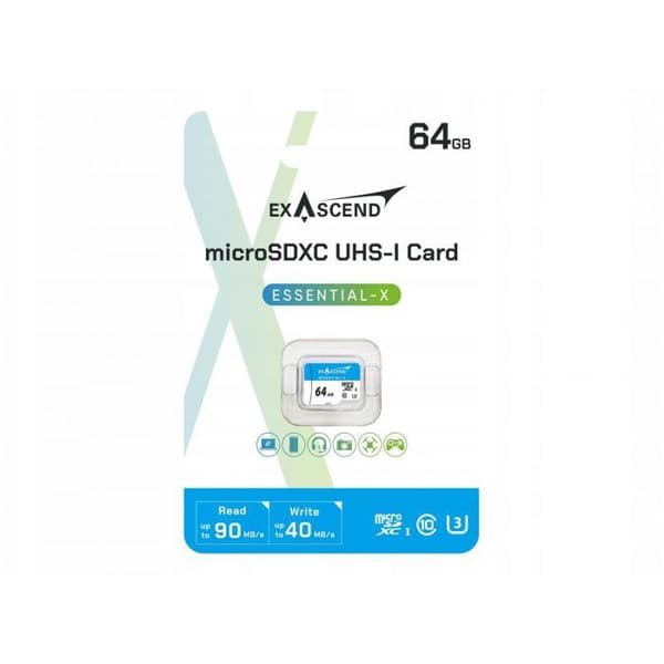 Minneskort - Exascend flashminneskort Micro SD 64 GB Essential-X