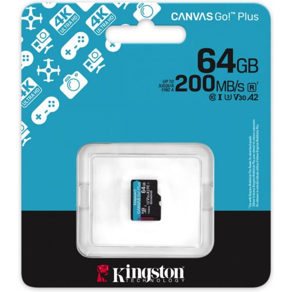Kingston 64Gb microSDXC Canvas Go! Plus Gen4 minneskort