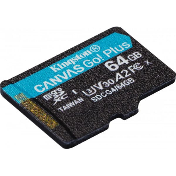 Kingston 64 GB microSDXC Canvas Go! Plus Gen4-minneskort + SD-adapter