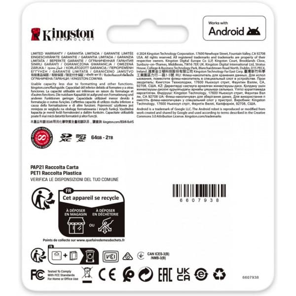 Kingston 512Gt microSDXC Canvas Go! Plus Gen4 minneskort