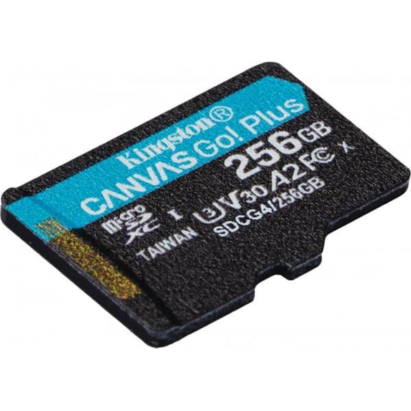 Kingston 256 GB microSDXC Canvas Go! Plus Gen4 minneskort + SD-adapter